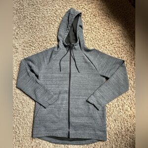 Men’s Russell Zip Up Hoodie; Gray/Black; Size Small (34-36)
